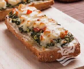 Bruschetta Gratinada De Espinafre